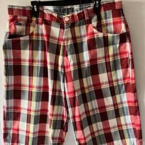 Pham Street Cottons Shorts Mens 40 Red Blue White Plaid Skate Royal Street Wear